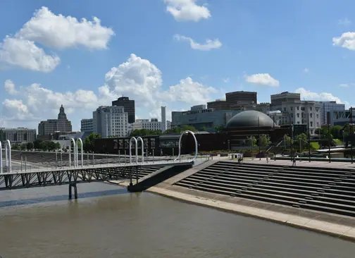 The Baton Rouge riverfront skyline