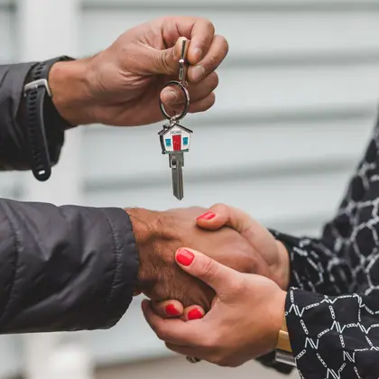 Keys handed over during a handshake